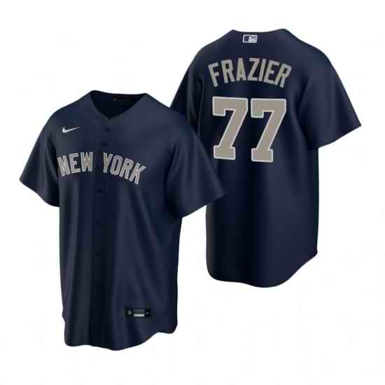 Mens Nike New York Yankees 77 Clint Frazier Navy Alternate Stitched Baseball Jersey